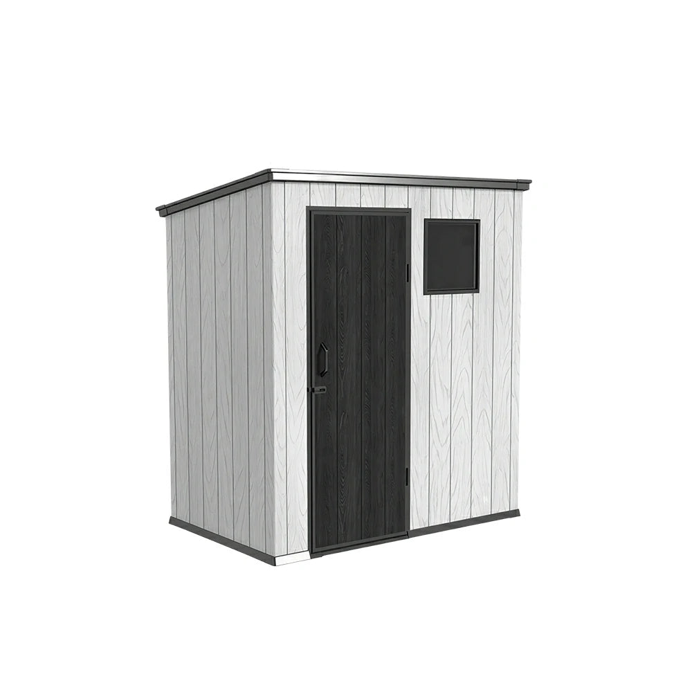 SOLARA 6x4FT Outdoor Storage Shed Reinforced Structure Double Door Weather Resistant Large Capacity for Garden Backyard Patio