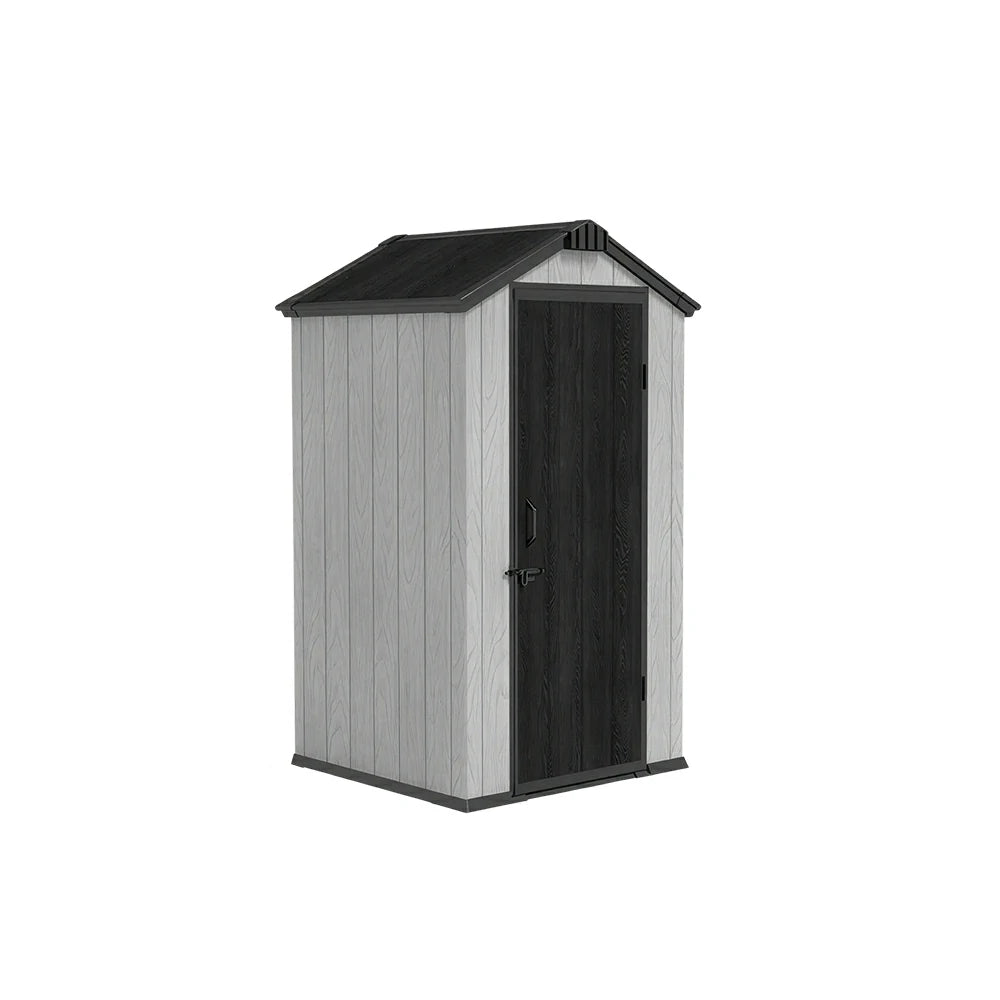 SOLARA 4x4FT Outdoor Storage Shed Reinforced Structure Double Door Weather Resistant Large Capacity for Garden Backyard Patio
