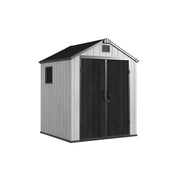 SOLARA 6x6FT Outdoor Storage Shed Reinforced Structure Double Door Weather Resistant Large Capacity for Garden Backyard Patio