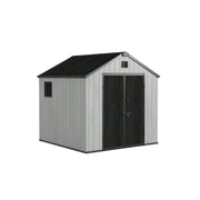 SOLARA 8x8FT Outdoor Storage Shed Reinforced Structure Double Door Weather Resistant Large Capacity for Garden Backyard Patio