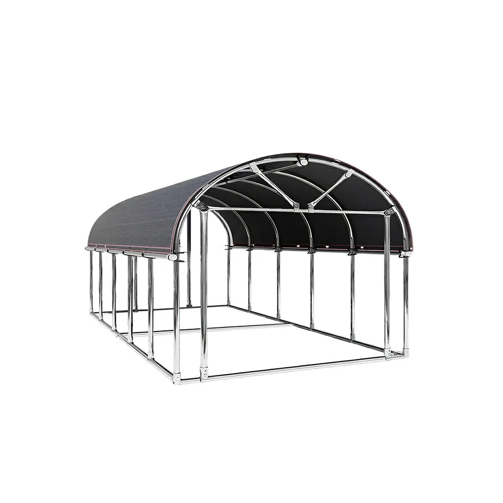 SOLARA Outdoor Car Canopy Sun Shade Waterproof Reinforced Frame 300/400cm for Driveway Patio Parking - Black