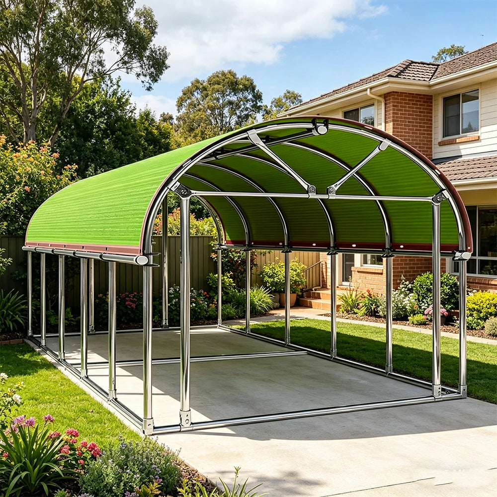 SOLARA Outdoor Car Canopy Sun Shade Waterproof Reinforced Frame 300/400cm for Driveway Patio Parking - Apple Green