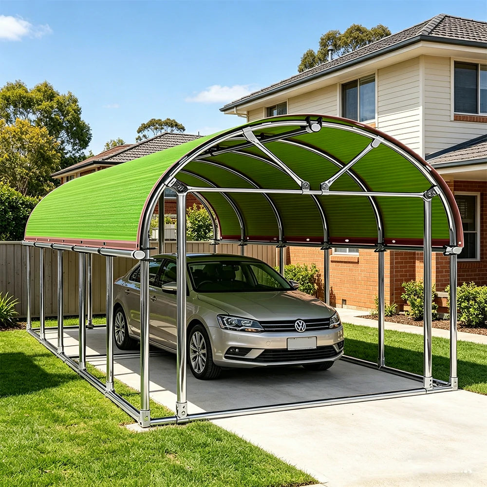 SOLARA Outdoor Car Canopy Sun Shade Waterproof Reinforced Frame 300/400cm for Driveway Patio Parking - Apple Green