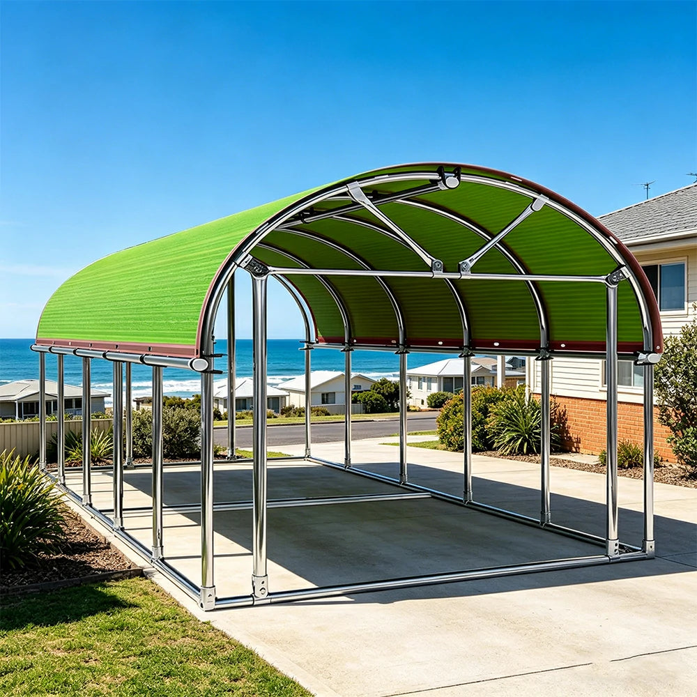 SOLARA Outdoor Car Canopy Sun Shade Waterproof Reinforced Frame 300/400cm for Driveway Patio Parking - Apple Green