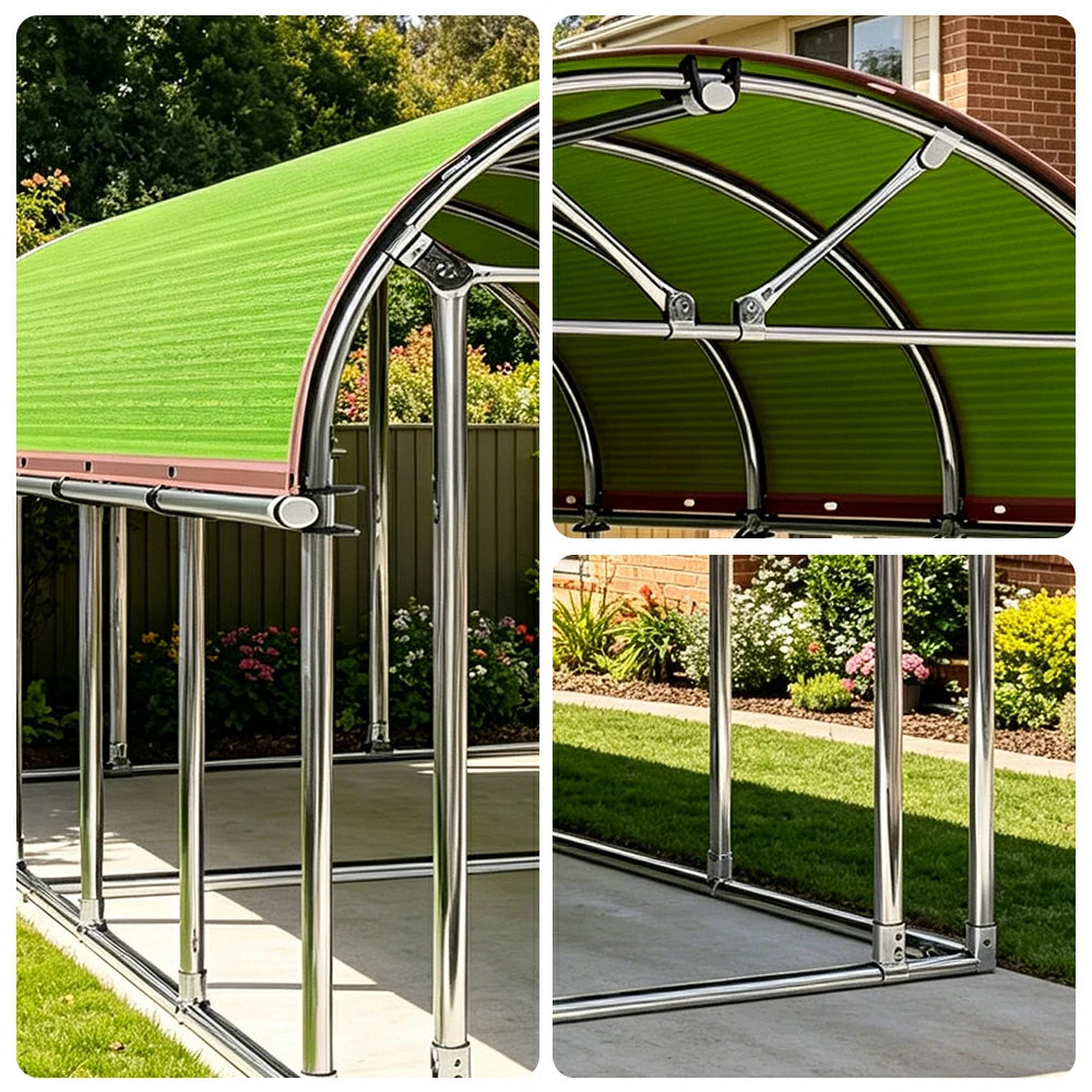 SOLARA Outdoor Car Canopy Sun Shade Waterproof Reinforced Frame 300/400cm for Driveway Patio Parking - Apple Green