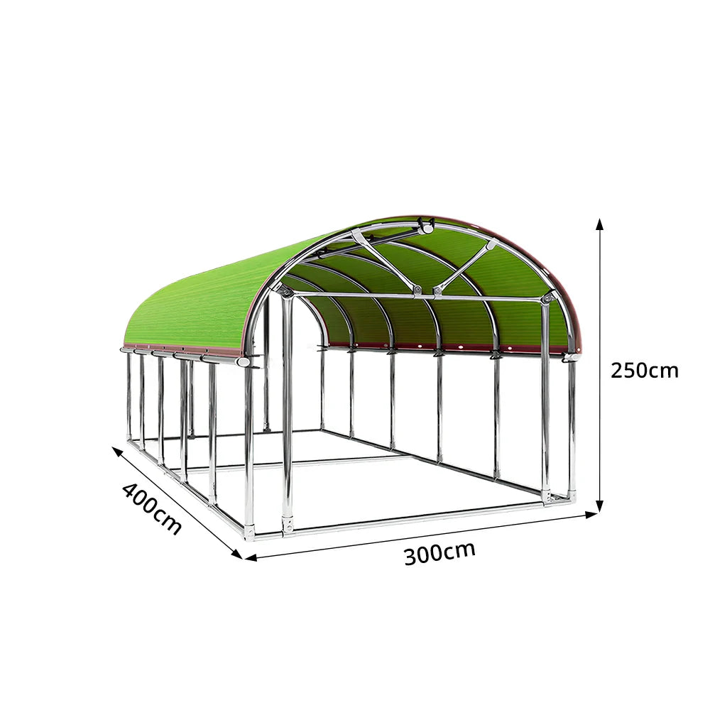 SOLARA Outdoor Car Canopy Sun Shade Waterproof Reinforced Frame 300/400cm for Driveway Patio Parking - Apple Green