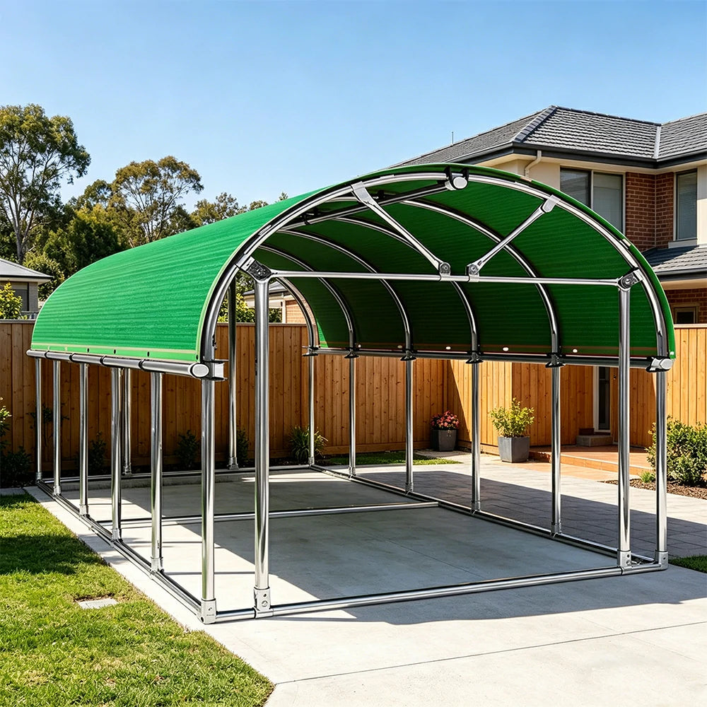 SOLARA Outdoor Car Canopy Sun Shade Waterproof Reinforced Frame 300/400cm for Driveway Patio Parking - Green