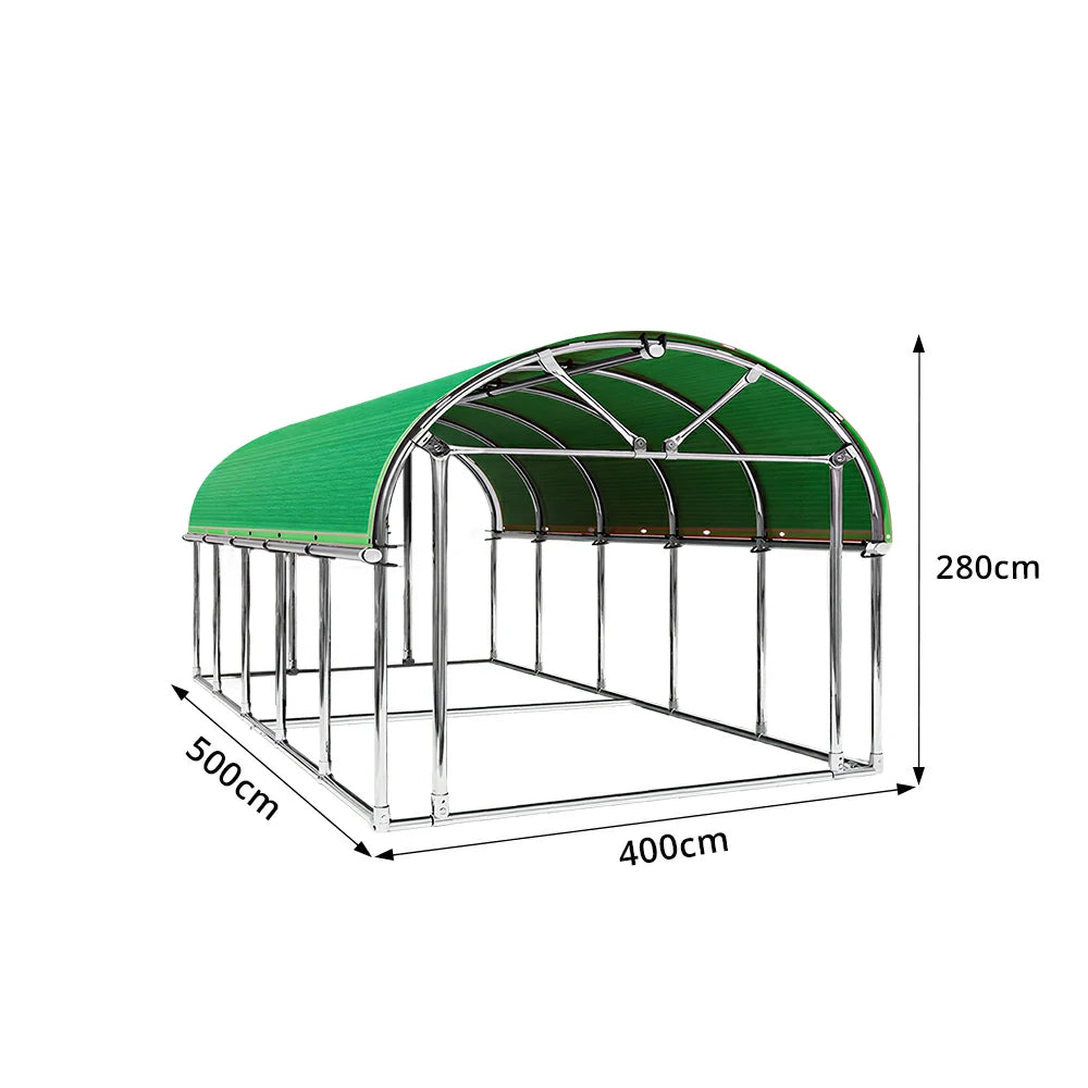 SOLARA Outdoor Car Canopy Sun Shade Waterproof Reinforced Frame 300/400cm for Driveway Patio Parking - Green