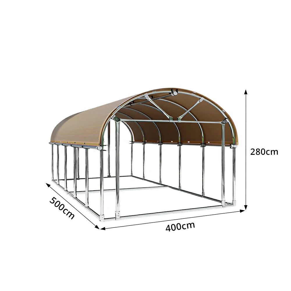 SOLARA Outdoor Car Canopy Sun Shade Waterproof Reinforced Frame 300/400cm for Driveway Patio Parking - Orange