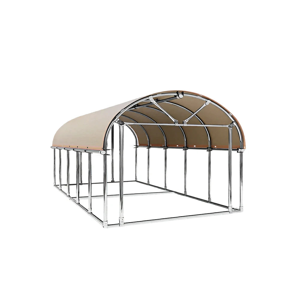 SOLARA Outdoor Car Canopy Sun Shade Waterproof Reinforced Frame 300/400cm for Driveway Patio Parking - Beige
