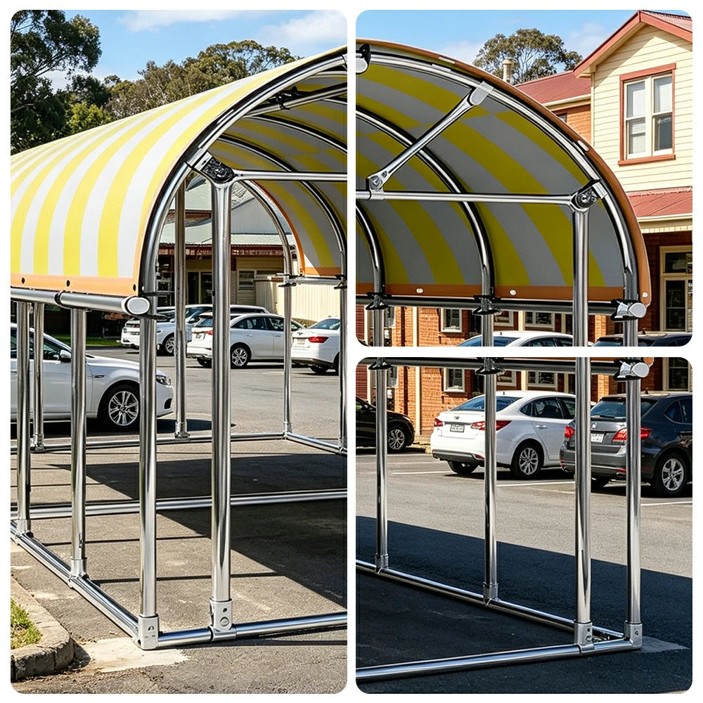 SOLARA Outdoor Car Canopy Sun Shade Waterproof Reinforced Frame 300/400cm for Driveway Patio Parking - Yellow&White