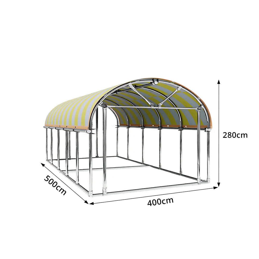 SOLARA Outdoor Car Canopy Sun Shade Waterproof Reinforced Frame 300/400cm for Driveway Patio Parking - Yellow&White