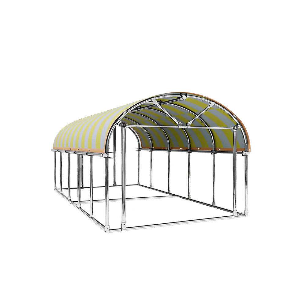 SOLARA Outdoor Car Canopy Sun Shade Waterproof Reinforced Frame 300/400cm for Driveway Patio Parking - Yellow&White