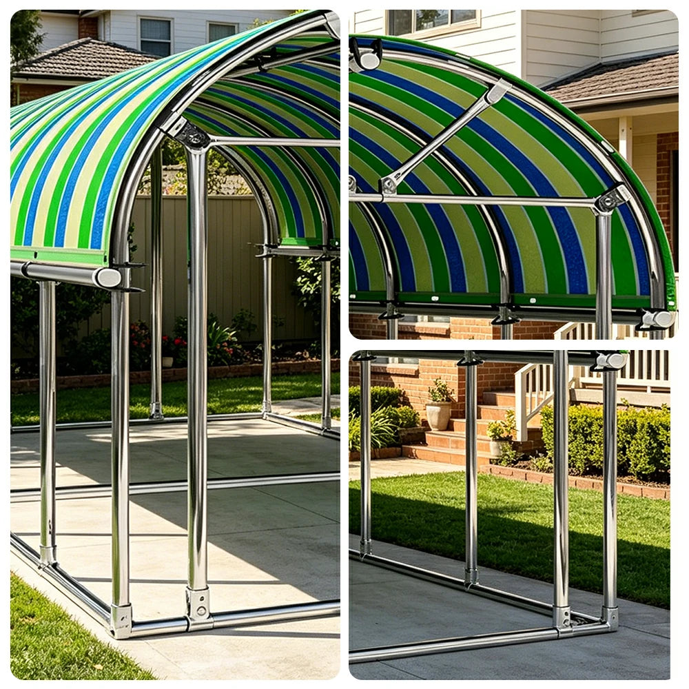 SOLARA Outdoor Car Canopy Sun Shade Waterproof Reinforced Frame 300/400cm for Driveway Patio Parking - Yellow&Blue