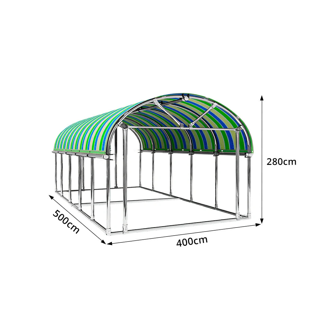 SOLARA Outdoor Car Canopy Sun Shade Waterproof Reinforced Frame 300/400cm for Driveway Patio Parking - Yellow&Blue