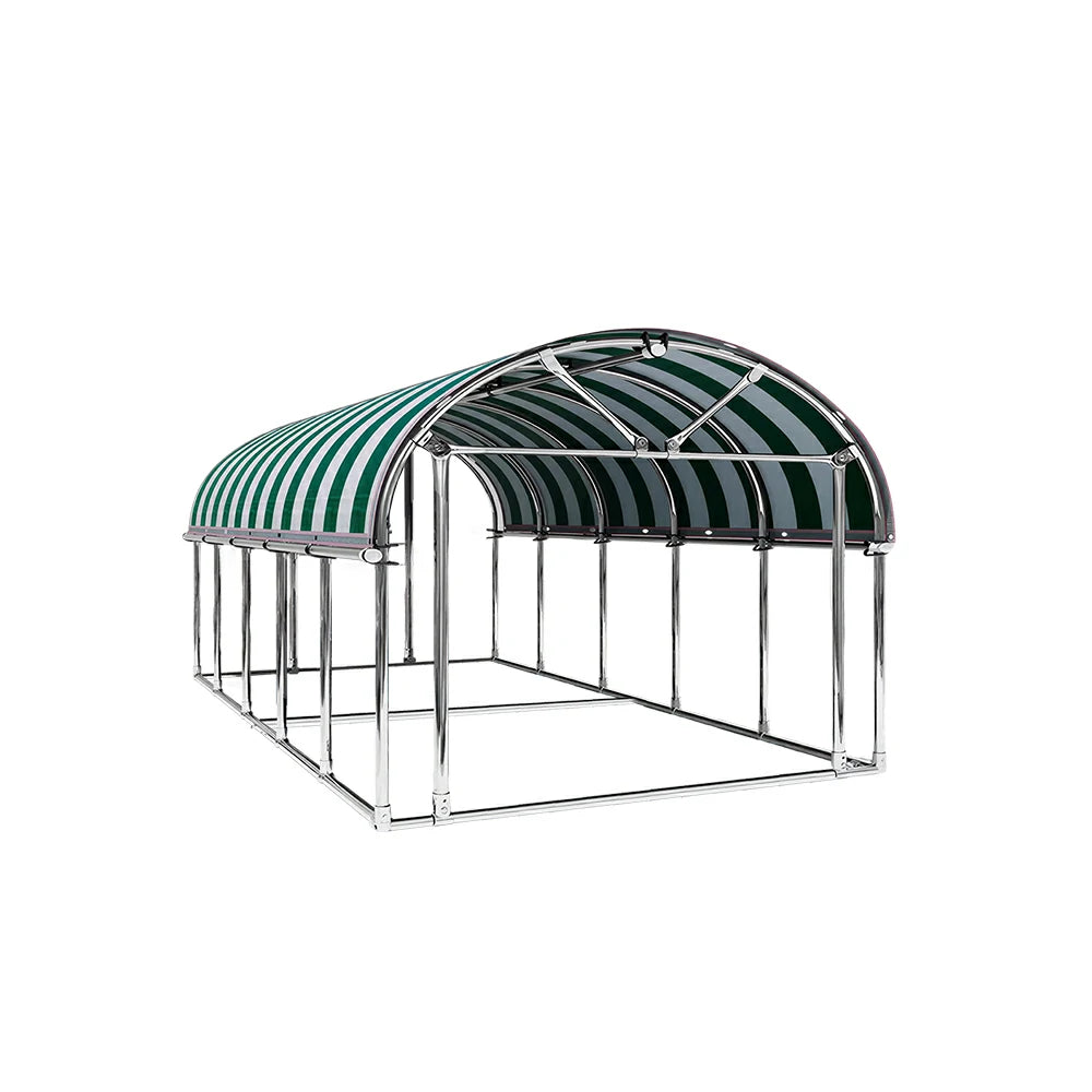 SOLARA Outdoor Car Canopy Sun Shade Waterproof Reinforced Frame 300/400cm for Driveway Patio Parking - Dark Green