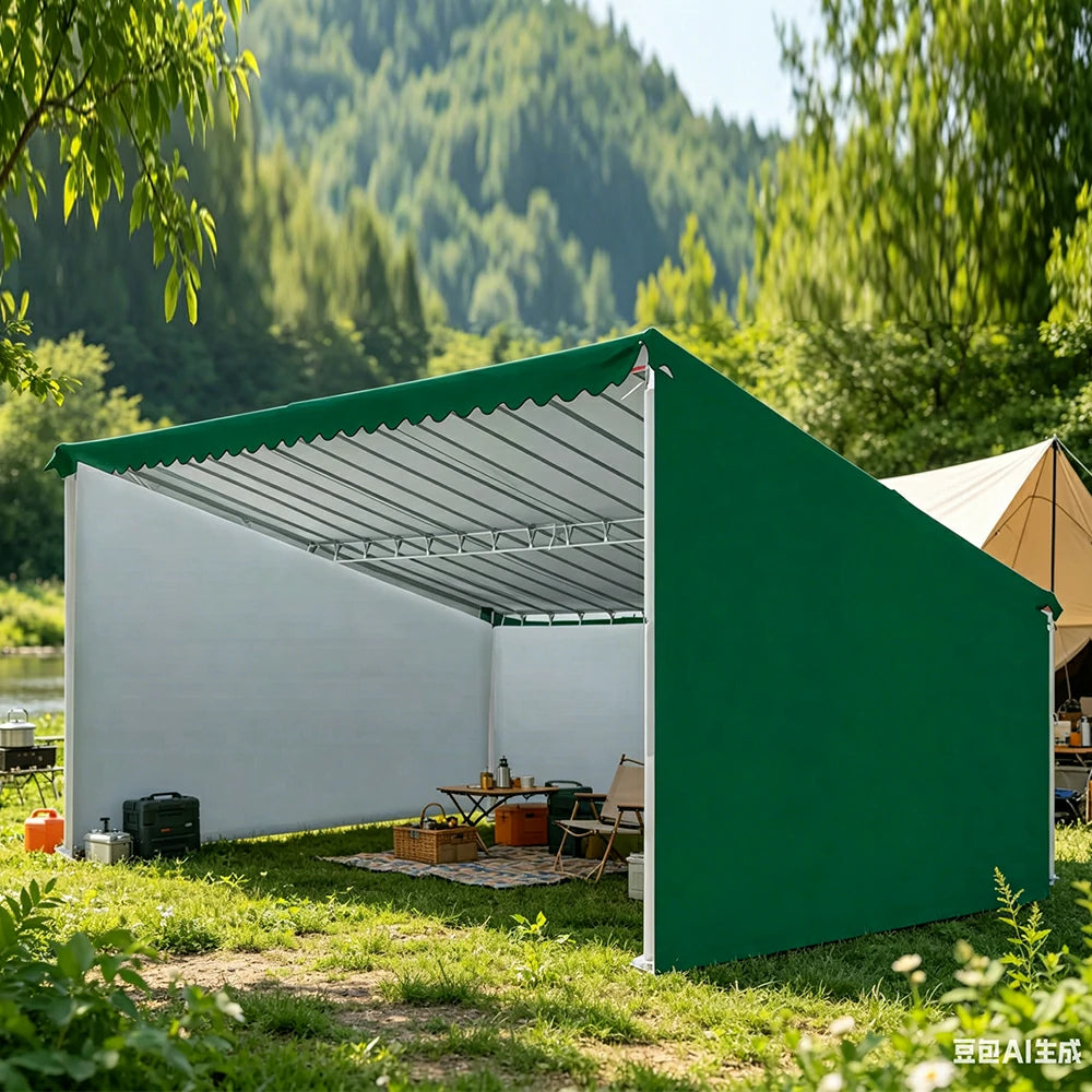 SOLARA Outdoor Car Canopy 3-Sided Windproof Panels High Density Fabric Reinforced Steel Frame 600/800cm for Garage Yard Parking
