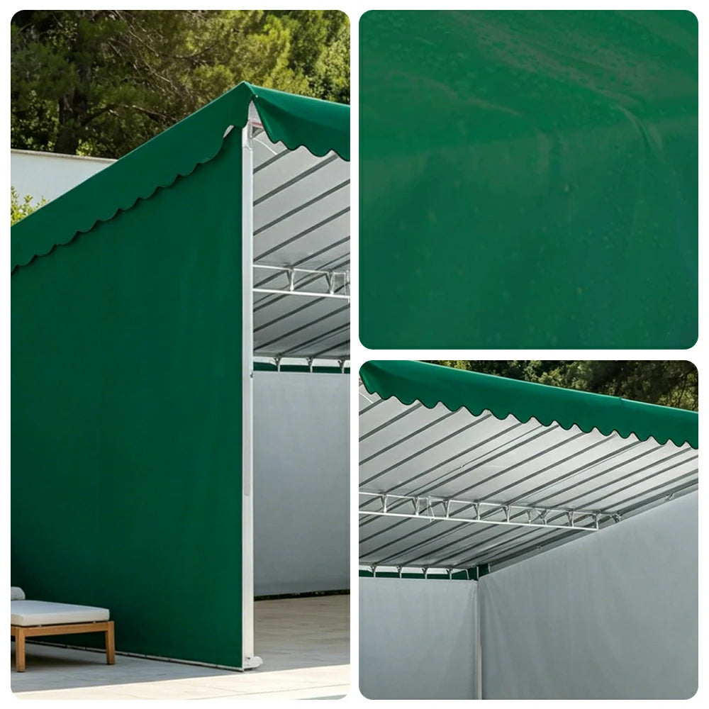 SOLARA Outdoor Car Canopy 3-Sided Windproof Panels High Density Fabric Reinforced Steel Frame 600/800cm for Garage Yard Parking