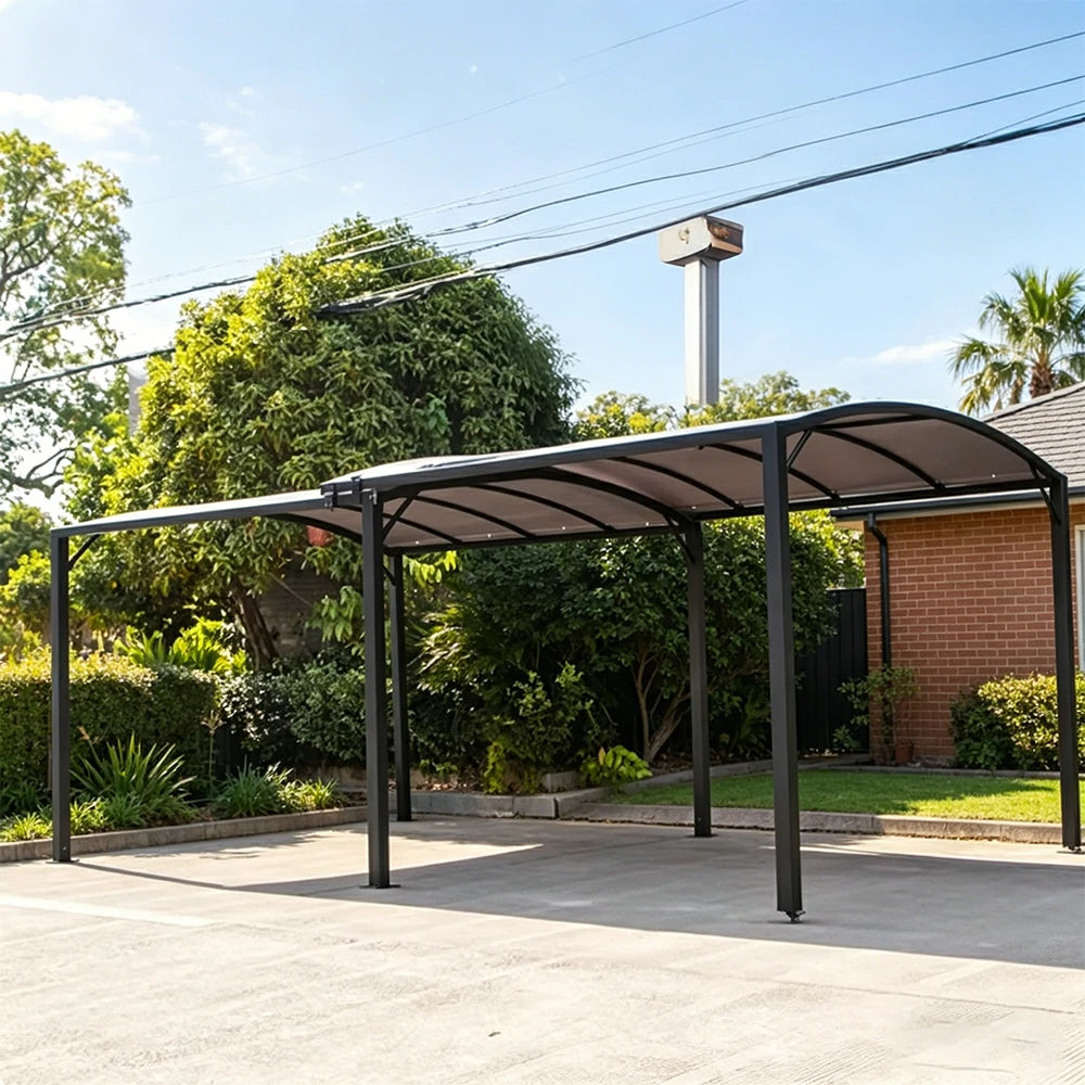 SOLARA Retractable Car Canopy Gazebo 2-in-1 Waterproof UV Resistant Space Saving for Driveway Patio Backyard