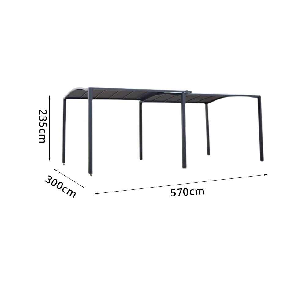 SOLARA Retractable Car Canopy Gazebo 2-in-1 Waterproof UV Resistant Space Saving for Driveway Patio Backyard
