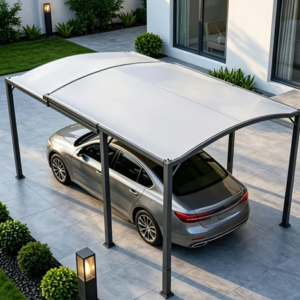 SOLARA Outdoor Gazebo Car Canopy 2-in-1 Triple Layer Fabric UV Resistant Reinforced Steel Frame for Garden Patio Dining