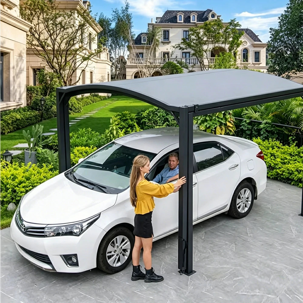 SOLARA Outdoor Gazebo Car Canopy 2-in-1 Triple Layer Fabric UV Resistant Reinforced Steel Frame for Garden Patio Dining
