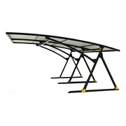 SOLARA Premium Outdoor Carport Carbon Steel Frame UV Resistant Waterproof Large Coverage for Driveway Backyard Parking - Black