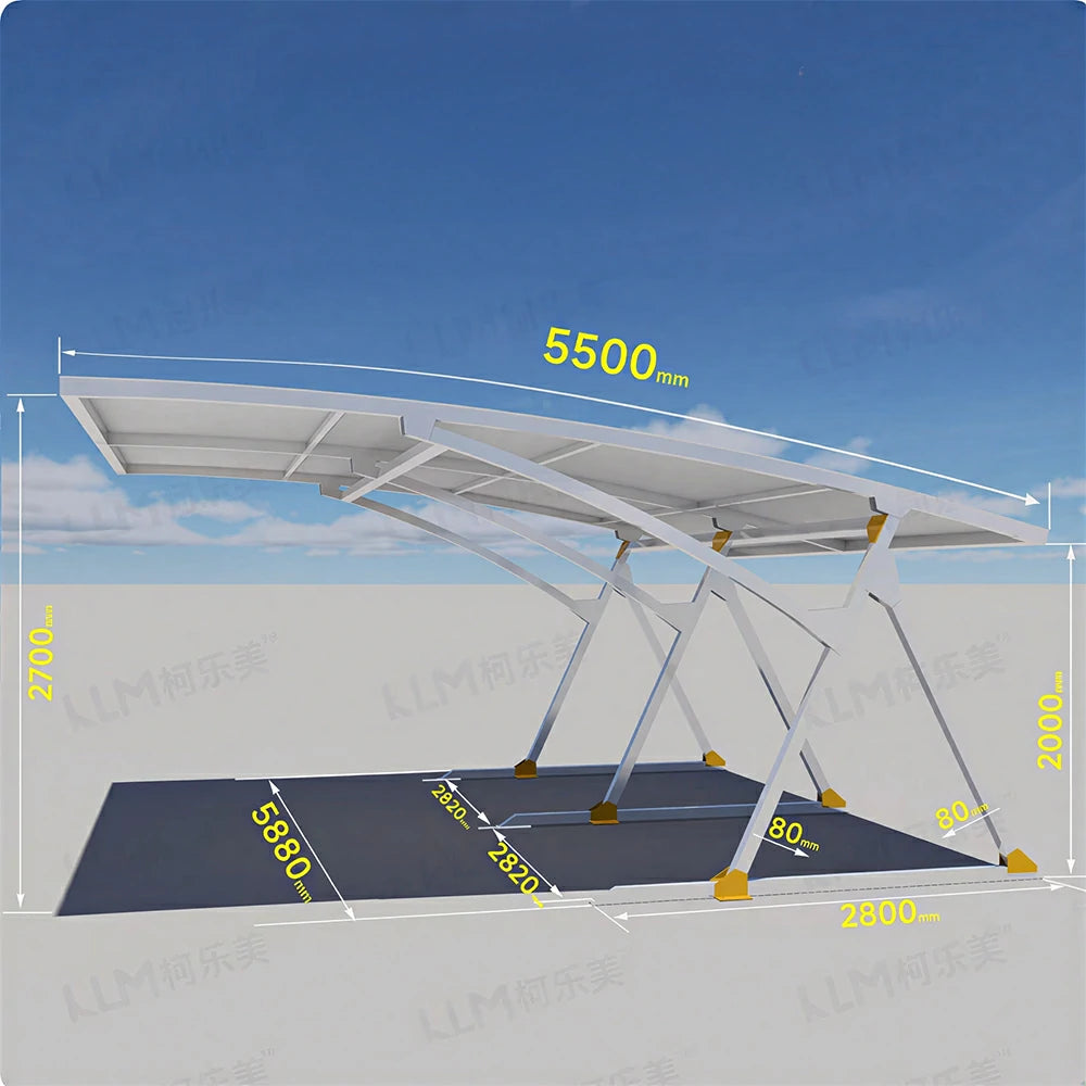 SOLARA Premium Outdoor Carport Carbon Steel Frame UV Resistant Waterproof Large Coverage for Driveway Backyard Parking - White