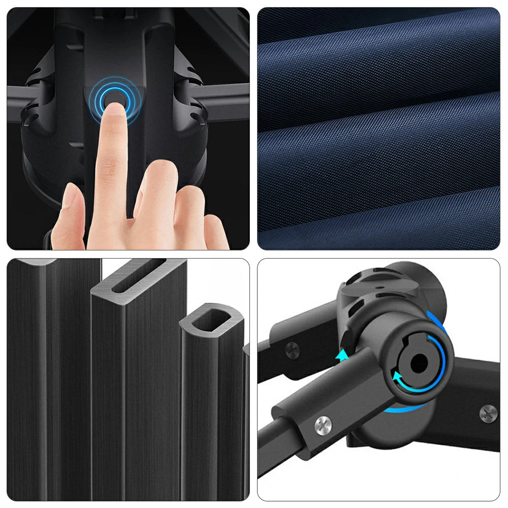 SOLARA Car Sun Shade Cover 210D Oxford Fabric Strong Suction Waterproof UV Protection 420/480cm for Outdoor Parking - Blue