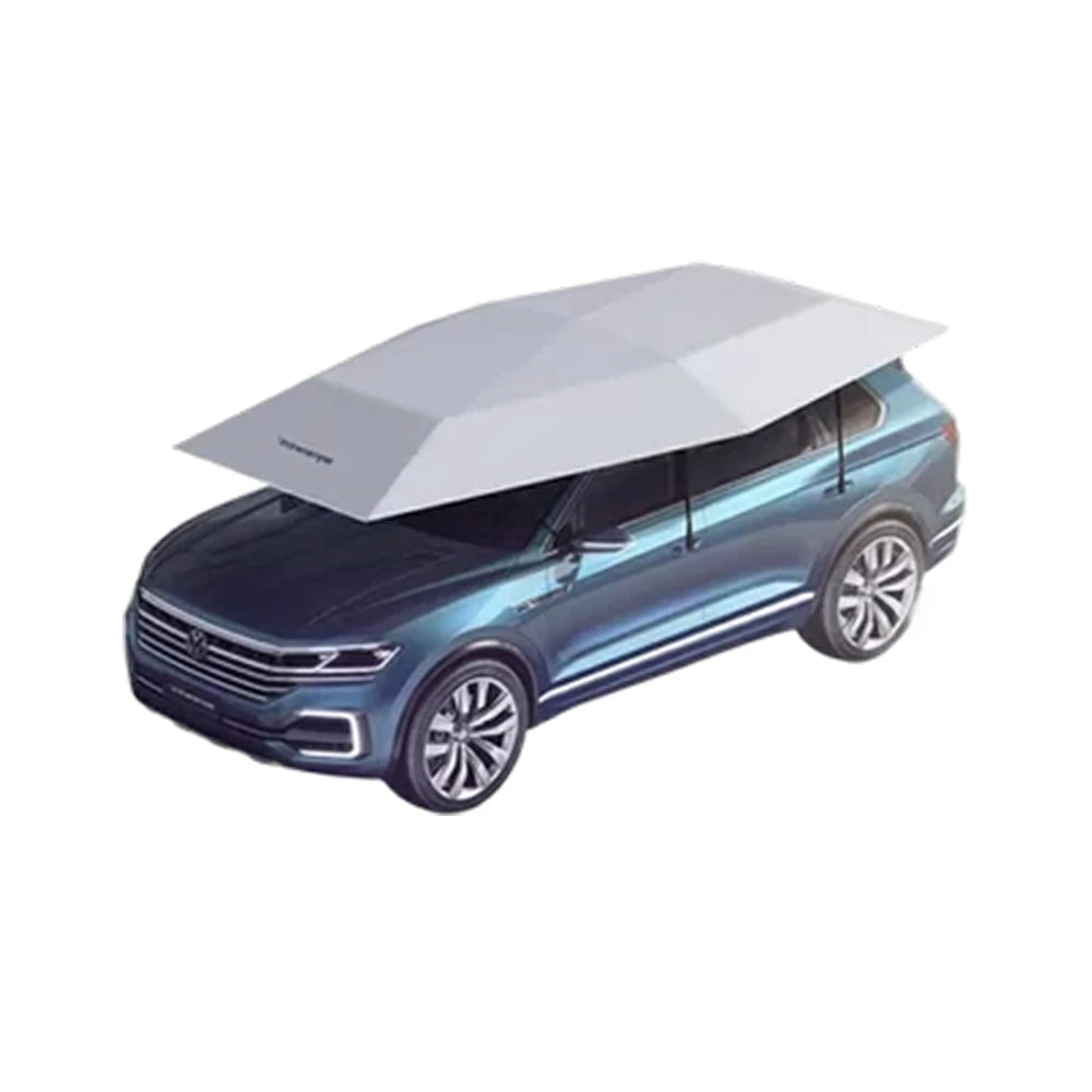 SOLARA Car Sun Shade Cover 210D Oxford Fabric Strong Suction Waterproof UV Protection 420/480cm for Outdoor Parking - Silver