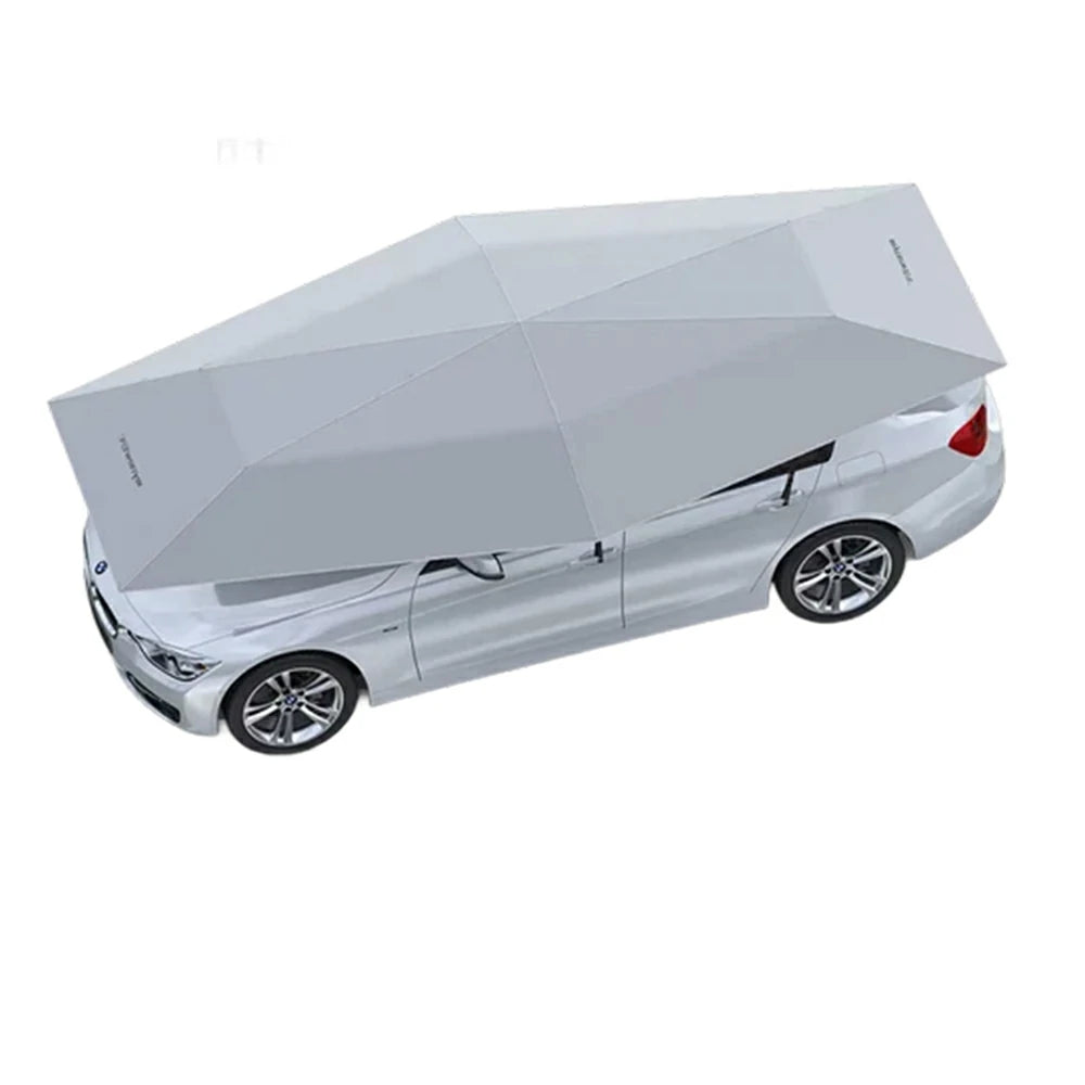 SOLARA Car Sun Shade Cover 210D Oxford Fabric Strong Suction Waterproof UV Protection 420/480cm for Outdoor Parking - Silver