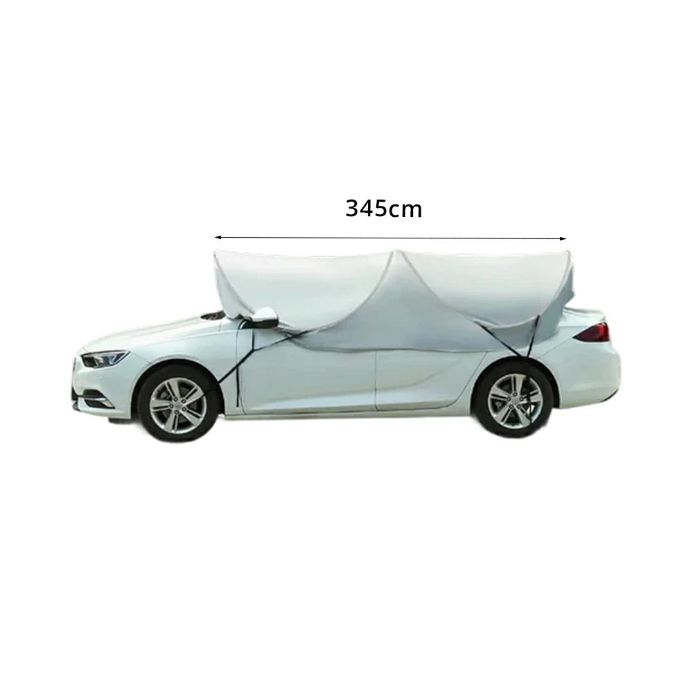 SOLARA Pop Up Car Sunshade Cover Blackout UV Protection Heat Insulation Portable for Outdoor Parking Sedan SUV - Silver