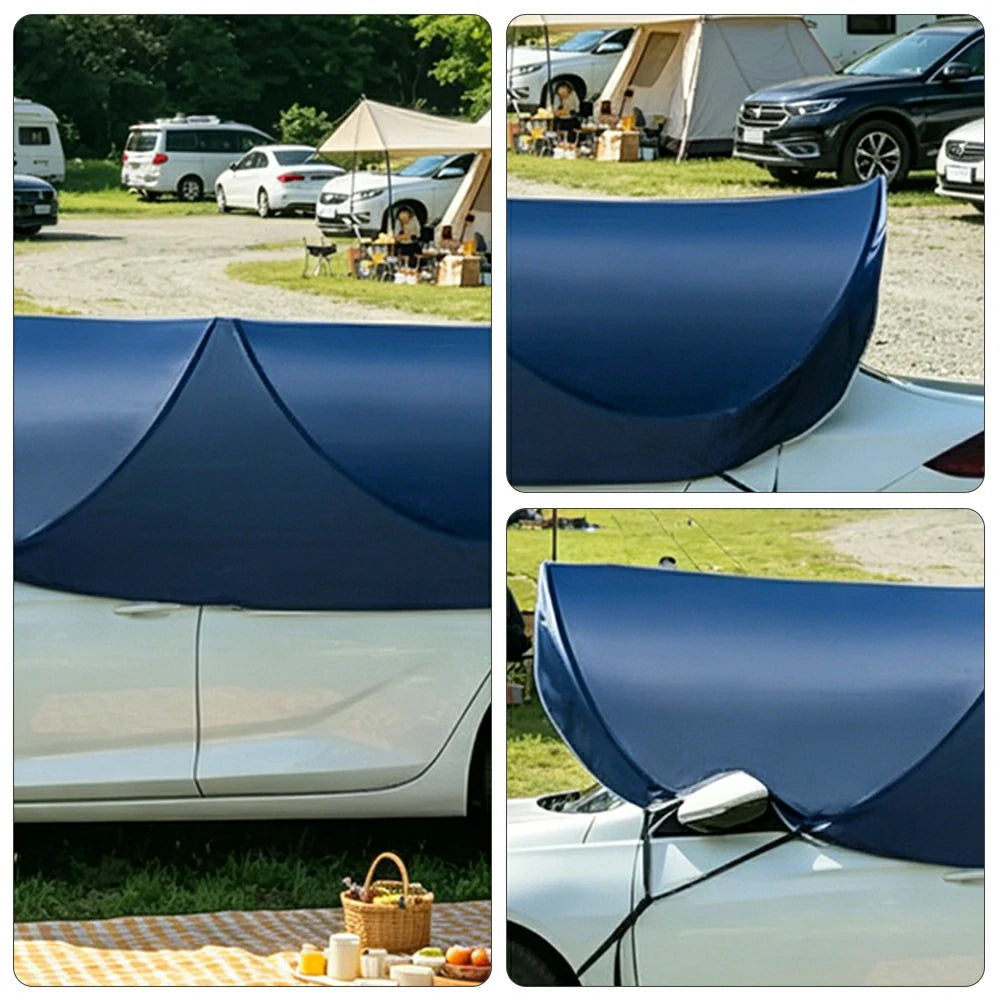 SOLARA Pop Up Car Sunshade Cover Blackout UV Protection Heat Insulation Portable for Outdoor Parking Sedan SUV - Blue