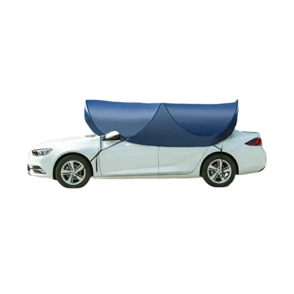 SOLARA Pop Up Car Sunshade Cover Blackout UV Protection Heat Insulation Portable for Outdoor Parking Sedan SUV - Blue