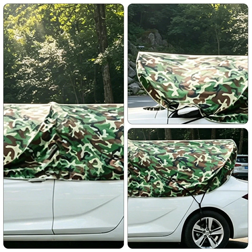 SOLARA Pop Up Car Sunshade Cover Blackout UV Protection Heat Insulation Portable for Outdoor Parking Sedan SUV - Camouflage