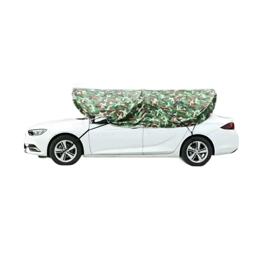 SOLARA Pop Up Car Sunshade Cover Blackout UV Protection Heat Insulation Portable for Outdoor Parking Sedan SUV - Camouflage