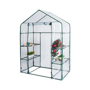 SOLARA Mini Walk-in Greenhouse Single Tier Transparent Cover Breathable Mesh Roll-Up Door Compact Design for Balcony Garden