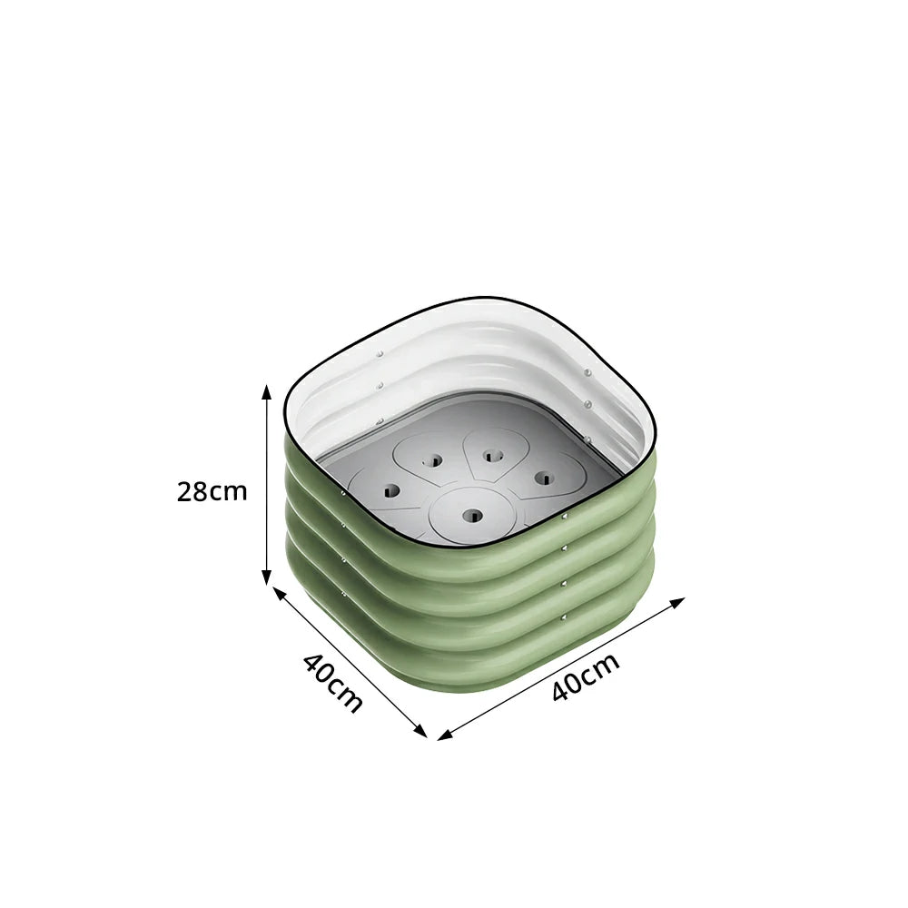 SOLARA Modular Raised Garden Bed with Water Reservoir Reinforced Outdoor Planter Box 40x40x28cm for Balcony Courtyard
