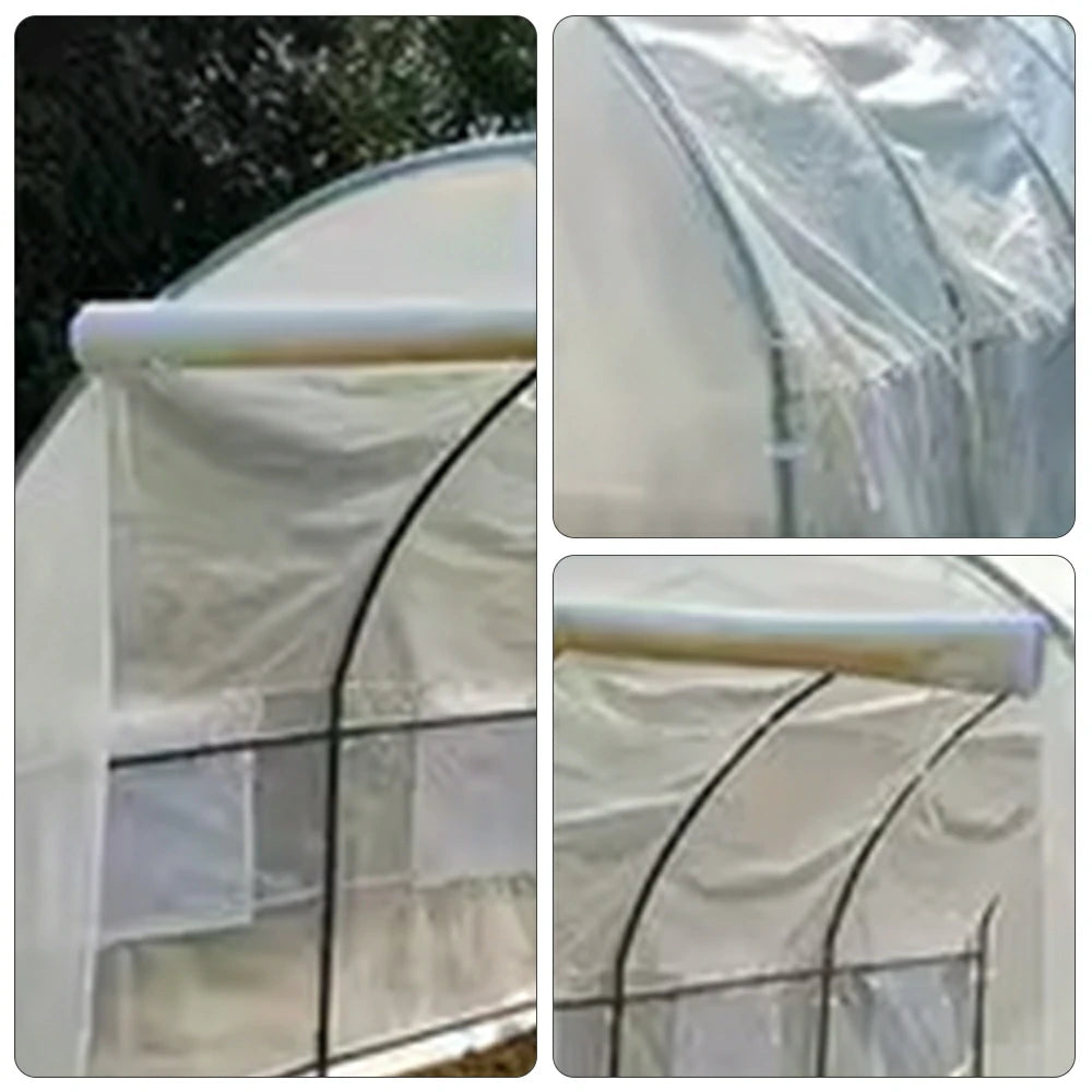 SOLARA Reinforced Outdoor Greenhouse Steel Frame High Light Transmission PE Cover Weatherproof for Garden Backyard Planting - White