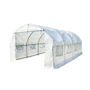 SOLARA Reinforced Outdoor Greenhouse Steel Frame High Light Transmission PE Cover Weatherproof for Garden Backyard Planting - White
