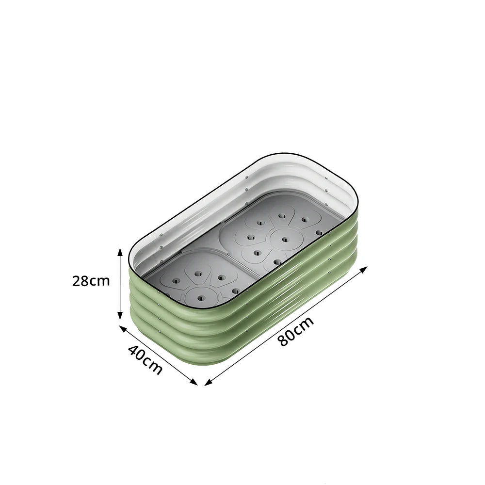 SOLARA Modular Raised Garden Bed with Water Reservoir Reinforced Outdoor Planter Box 80x40x28cm for Balcony Courtyard
