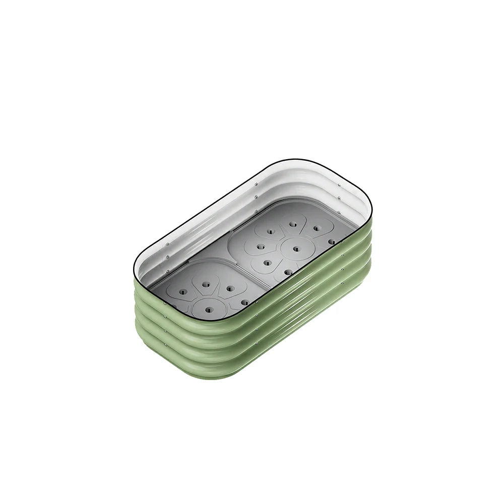 SOLARA Modular Raised Garden Bed with Water Reservoir Reinforced Outdoor Planter Box 80x40x28cm for Balcony Courtyard