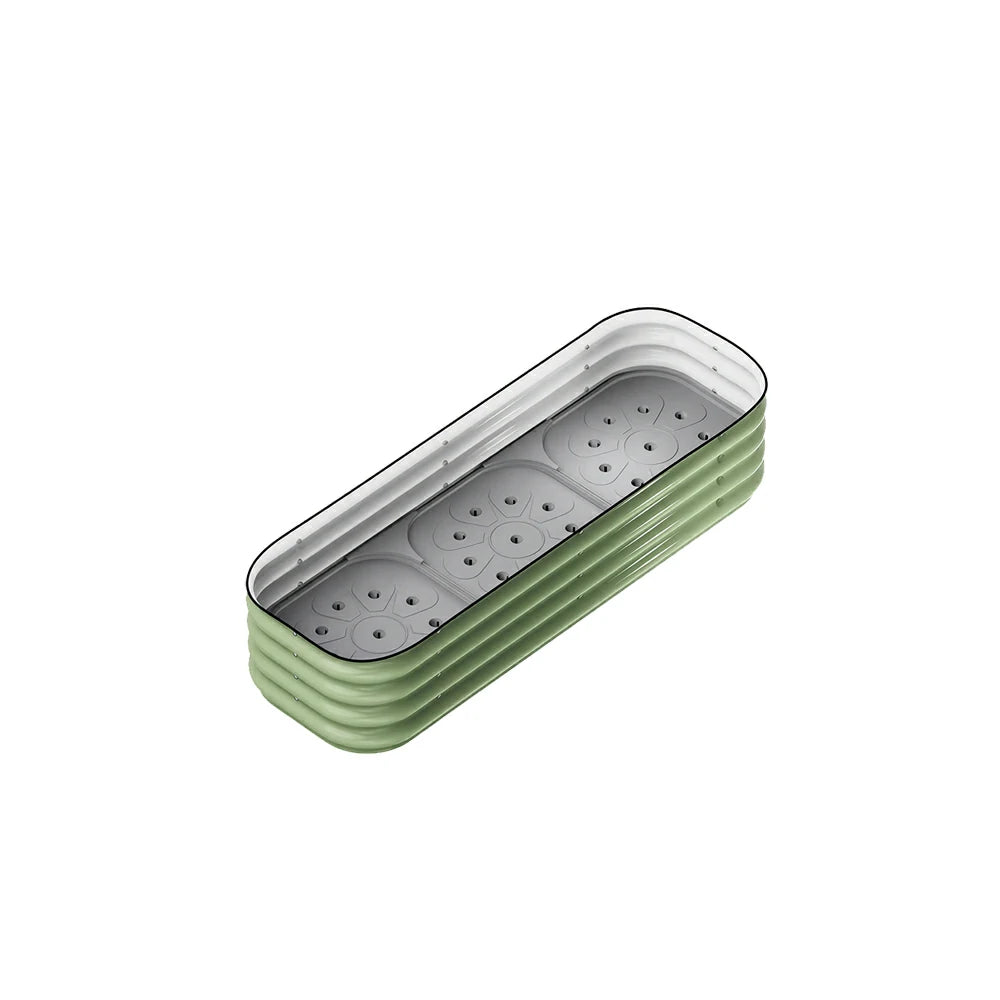 SOLARA Modular Raised Garden Bed with Water Reservoir Reinforced Outdoor Planter Box 120x40x28cm for Balcony Courtyard