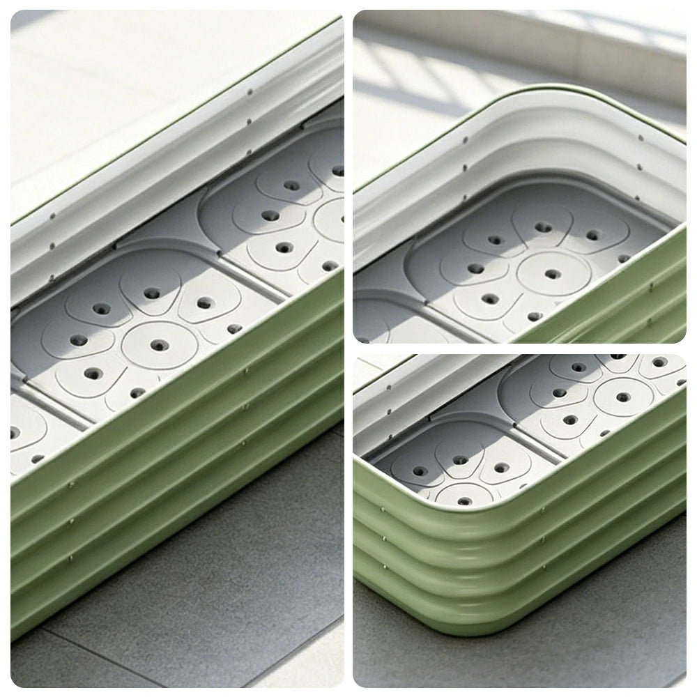 SOLARA Modular Raised Garden Bed with Water Reservoir Reinforced Outdoor Planter Box 200x40x28cm for Balcony Courtyard