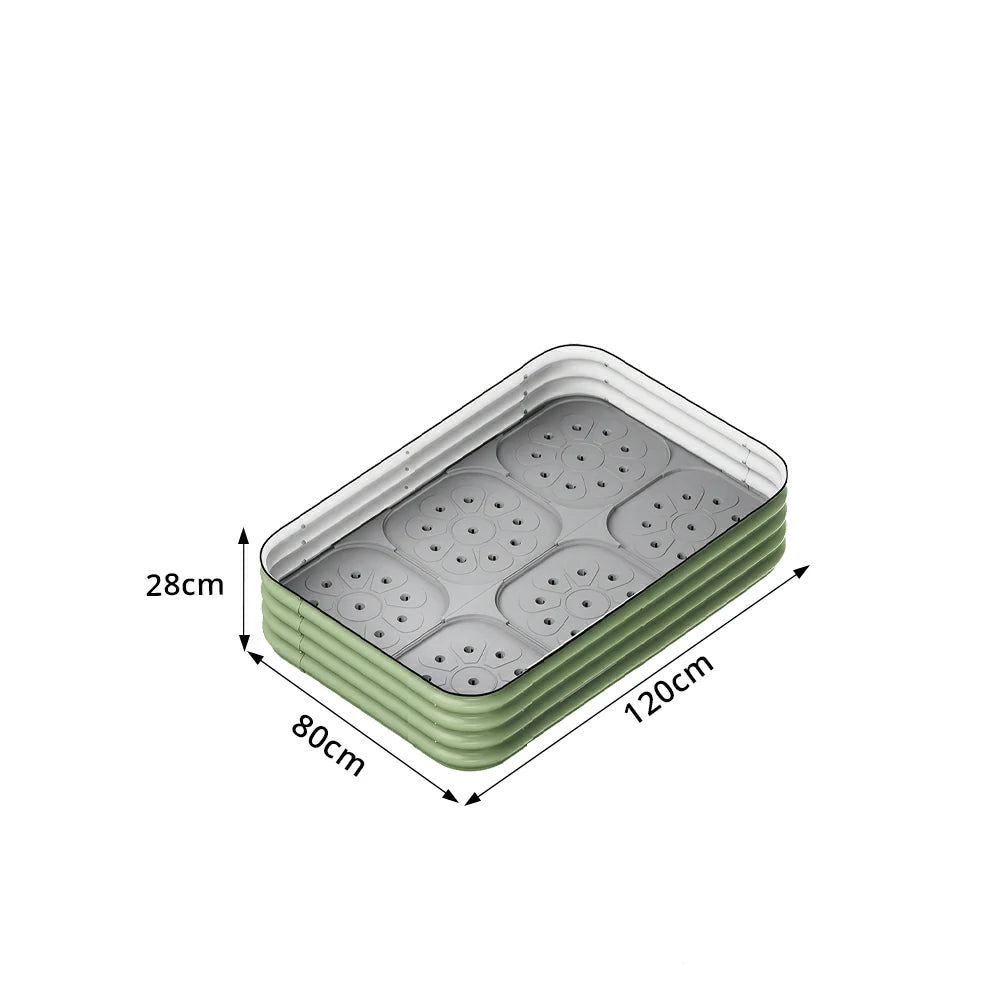SOLARA Modular Raised Garden Bed with Water Reservoir Reinforced Outdoor Planter Box 120x80x28cm for Balcony Courtyard