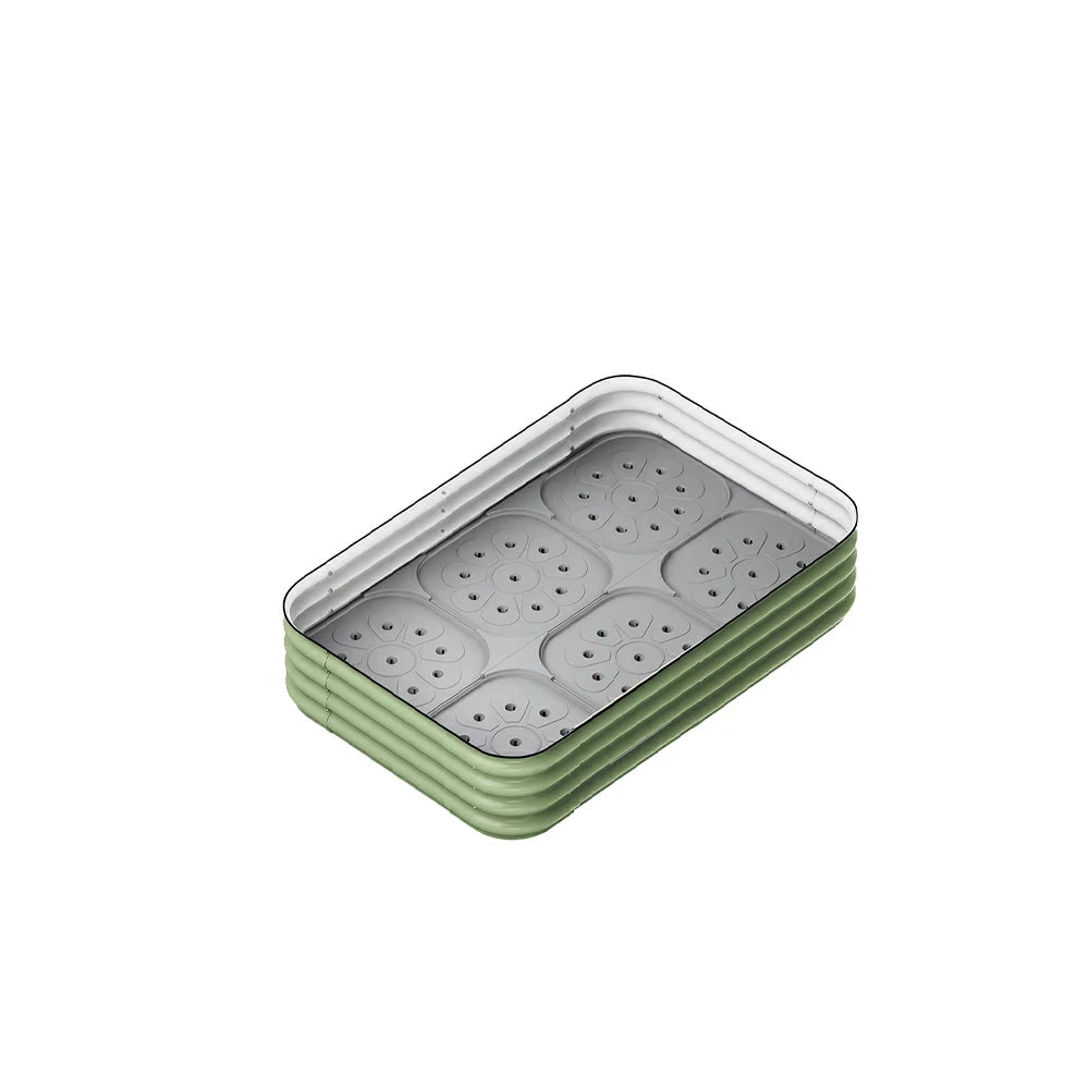SOLARA Modular Raised Garden Bed with Water Reservoir Reinforced Outdoor Planter Box 120x80x28cm for Balcony Courtyard