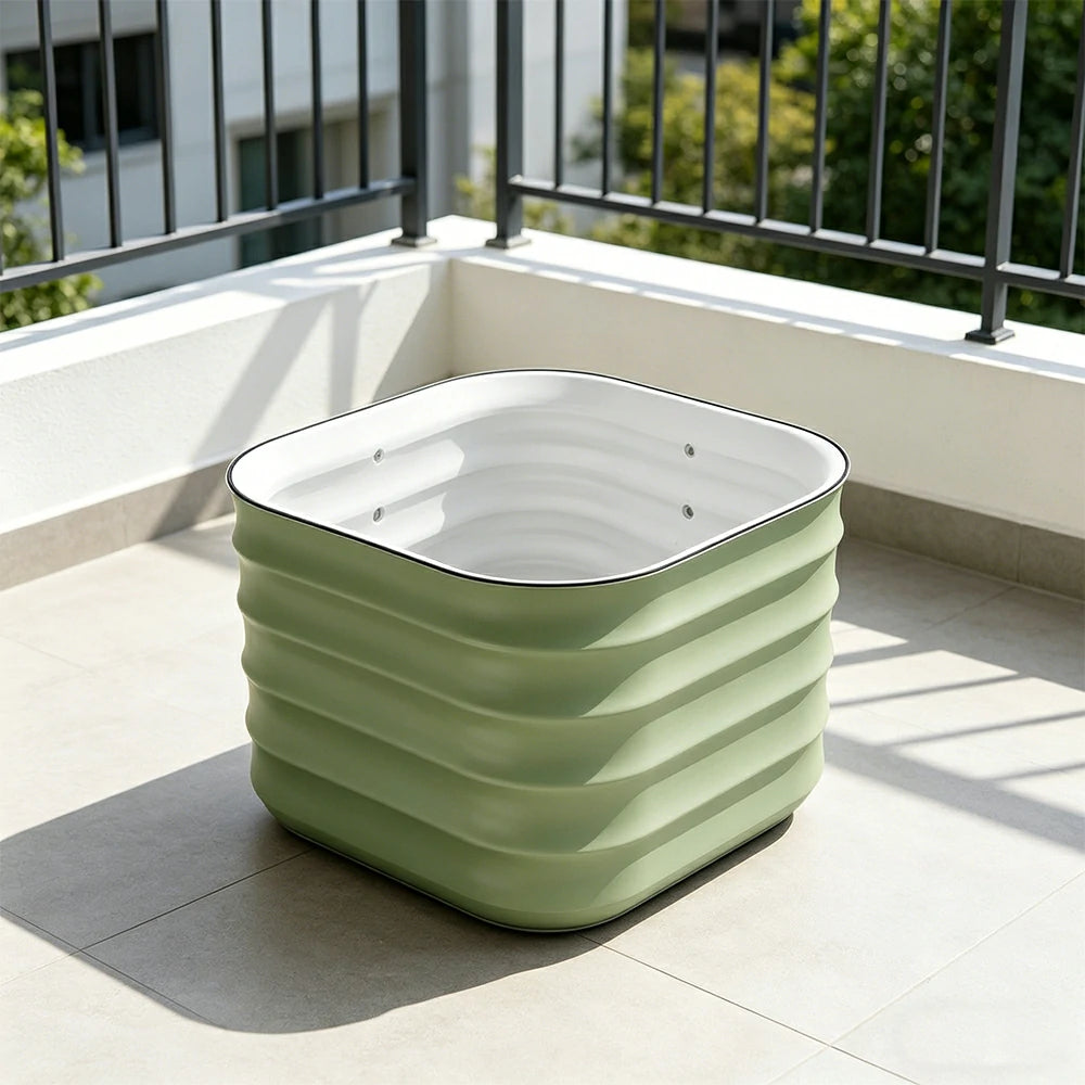 SOLARA Modular Raised Garden Bed with Water Reservoir Reinforced Outdoor Planter Box 40x40x43cm for Balcony Courtyard