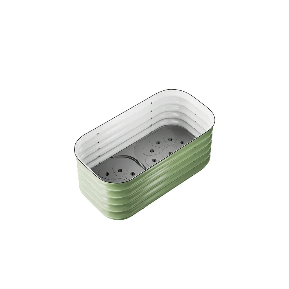 SOLARA Modular Raised Garden Bed with Water Reservoir Reinforced Outdoor Planter Box 80x40x43cm for Balcony Courtyard