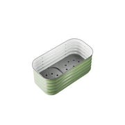 SOLARA Modular Raised Garden Bed with Water Reservoir Reinforced Outdoor Planter Box 80x40x43cm for Balcony Courtyard