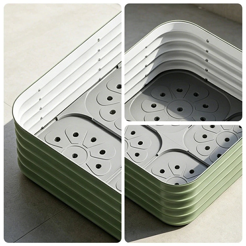 SOLARA Modular Raised Garden Bed with Water Reservoir Reinforced Outdoor Planter Box 120x80x43cm for Balcony Courtyard
